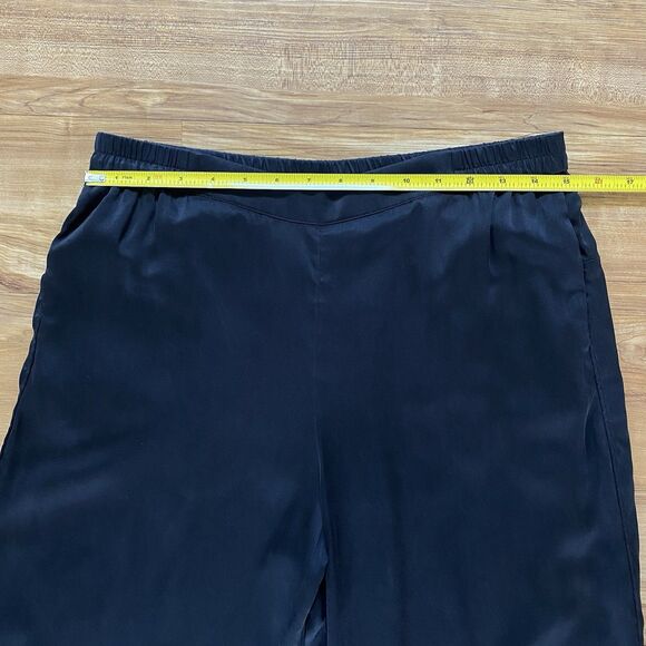 Lunya Black 100% Washable Silk Pajama Pants Short Sleeve Set Oversized Large - Picture 12 of 16